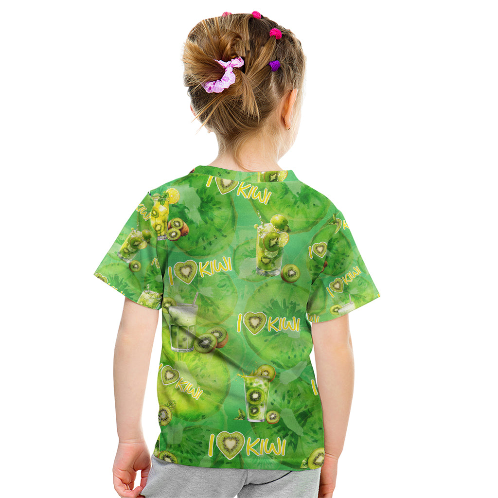 I Love Kiwi Kid T Shirt New Zealand Kiwi Fruit Summer Cocktail