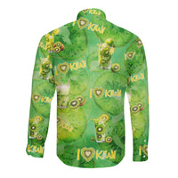I Love Kiwi Long Sleeve Button Shirt New Zealand Kiwi Fruit Summer Cocktail