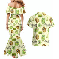 Kiwi Cute Humorous Couples Matching Mermaid Dress and Hawaiian Shirt New Zealand Fruit