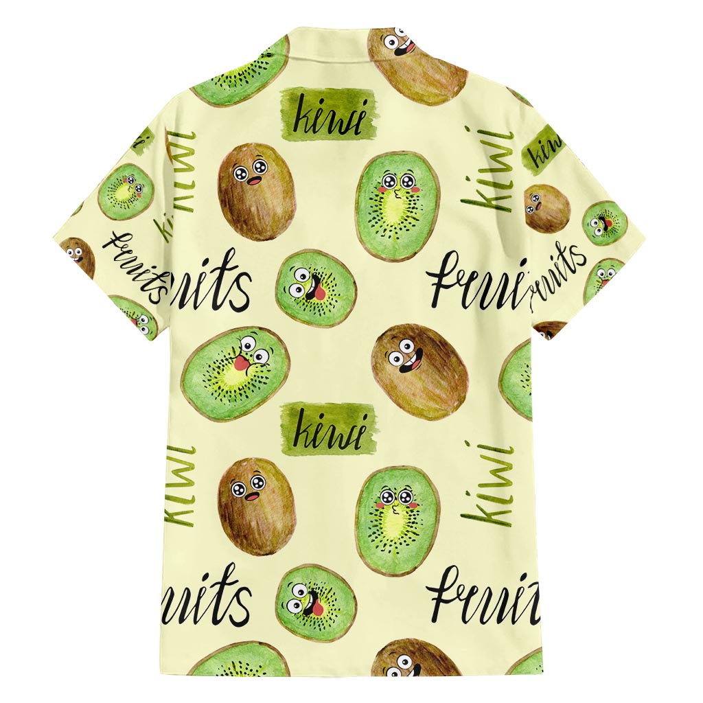Kiwi Cute Humorous Family Matching Off Shoulder Short Dress and Hawaiian Shirt New Zealand Fruit