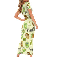 Kiwi Cute Humorous Family Matching Short Sleeve Bodycon Dress and Hawaiian Shirt New Zealand Fruit DT02 - Polynesian Pride