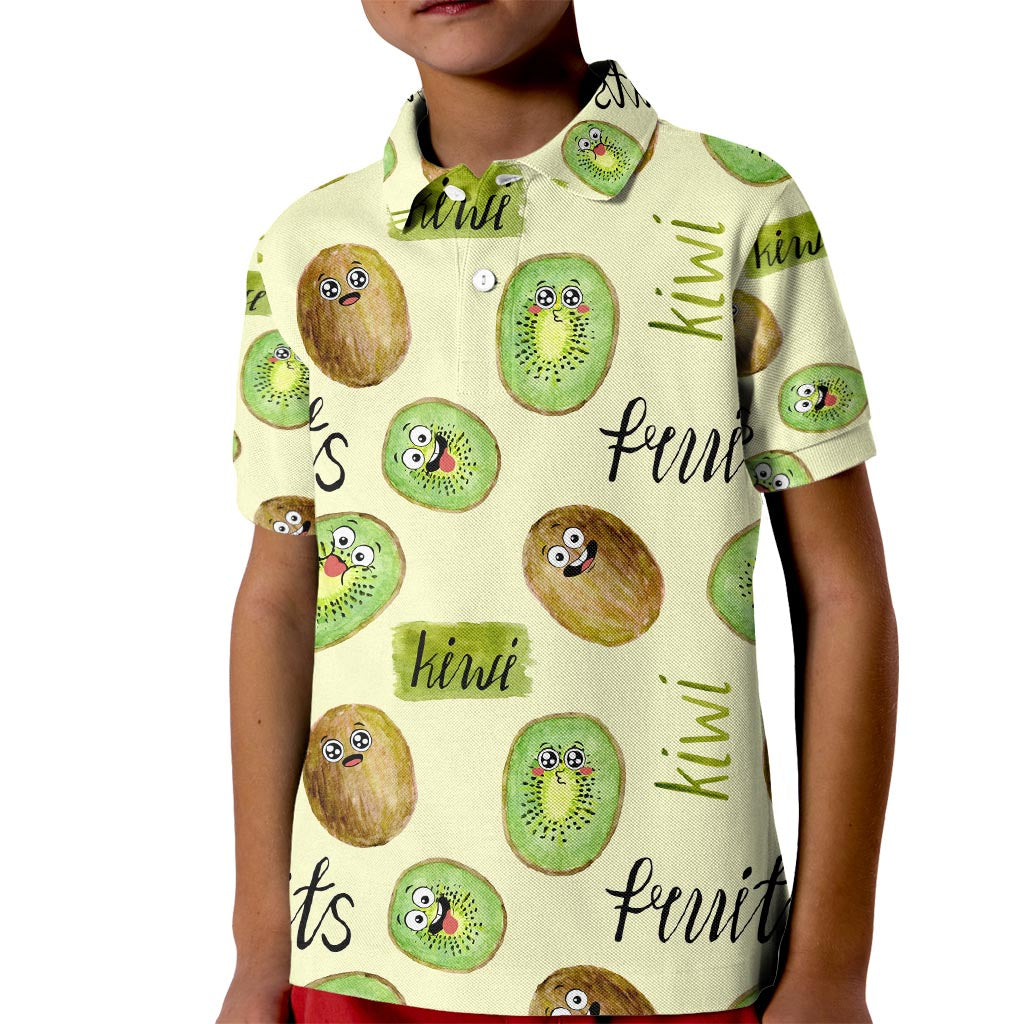 Kiwi Cute Humorous Kid Polo Shirt New Zealand Fruit