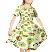 Kiwi Cute Humorous Kid Short Sleeve Dress New Zealand Fruit DT02 - Polynesian Pride
