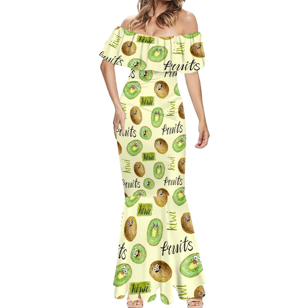 Kiwi Cute Humorous Mermaid Dress New Zealand Fruit DT02 - Polynesian Pride
