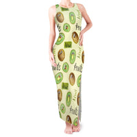 Kiwi Cute Humorous Tank Maxi Dress New Zealand Fruit DT02 Women Yellow - Polynesian Pride