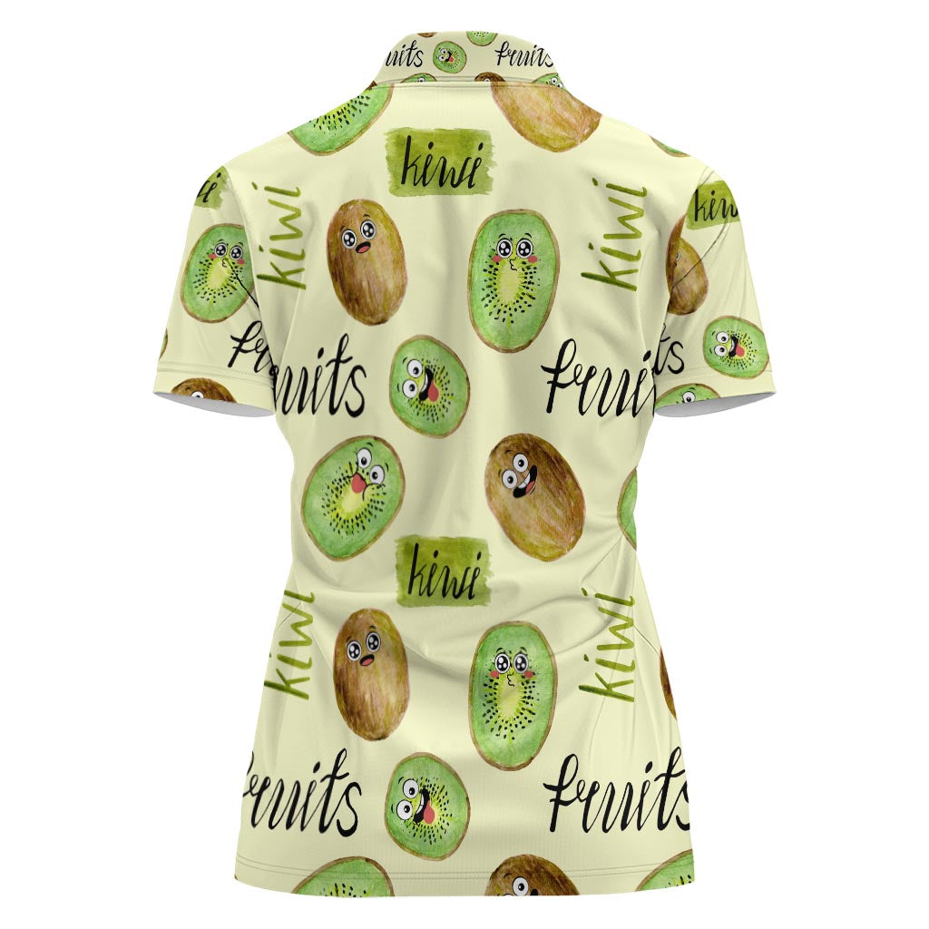 Kiwi Cute Humorous Women Polo Shirt New Zealand Fruit