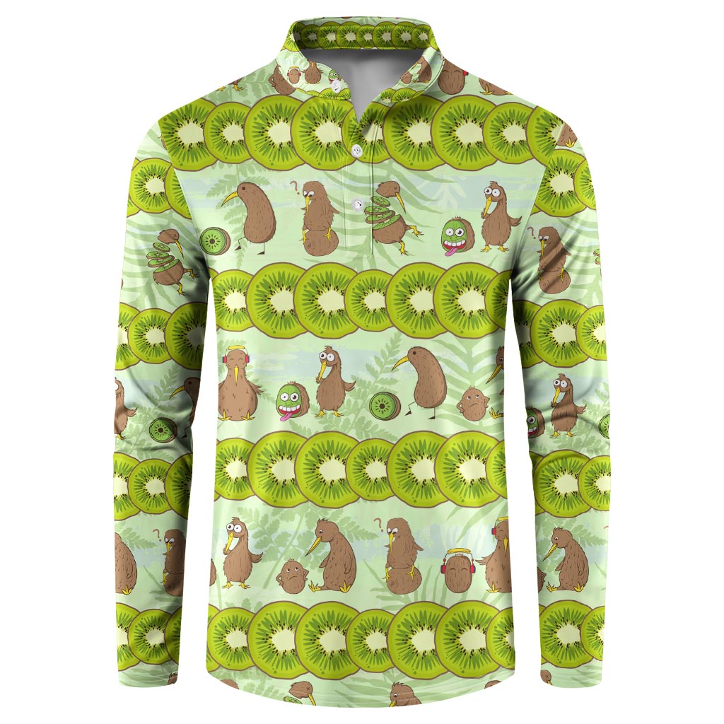 New Zealand Kiwi Fruit Witty Kiwi Bird Button Sweatshirt
