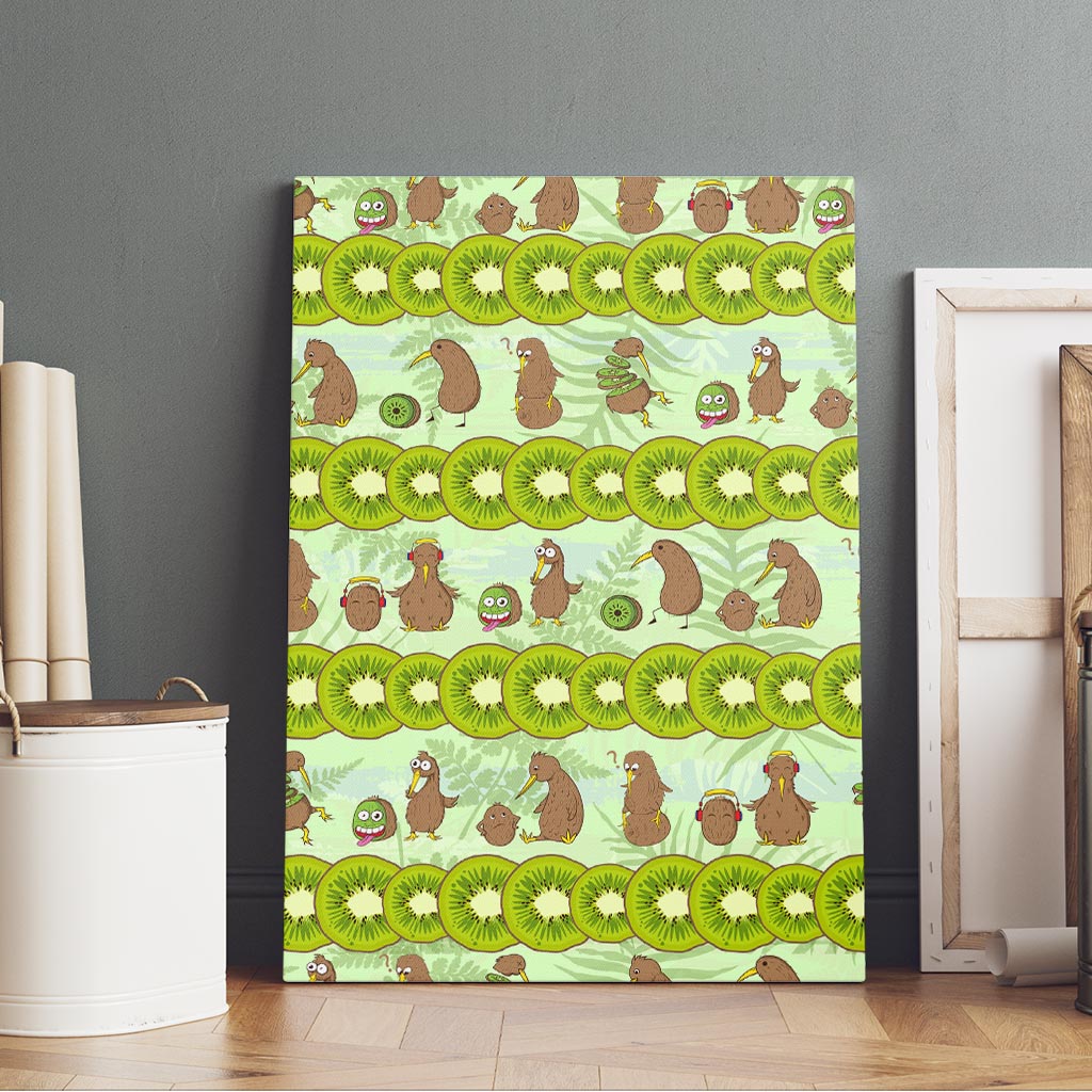 New Zealand Kiwi Fruit Witty Kiwi Bird Canvas Wall Art