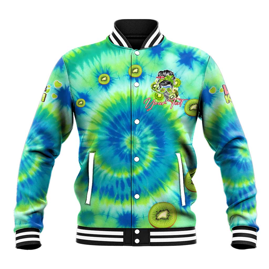 Just a Girl Who Loves Kiwis Baseball Jacket New Zealand Tie Dye