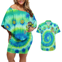 Just a Girl Who Loves Kiwis Couples Matching Off Shoulder Short Dress and Hawaiian Shirt New Zealand Tie Dye