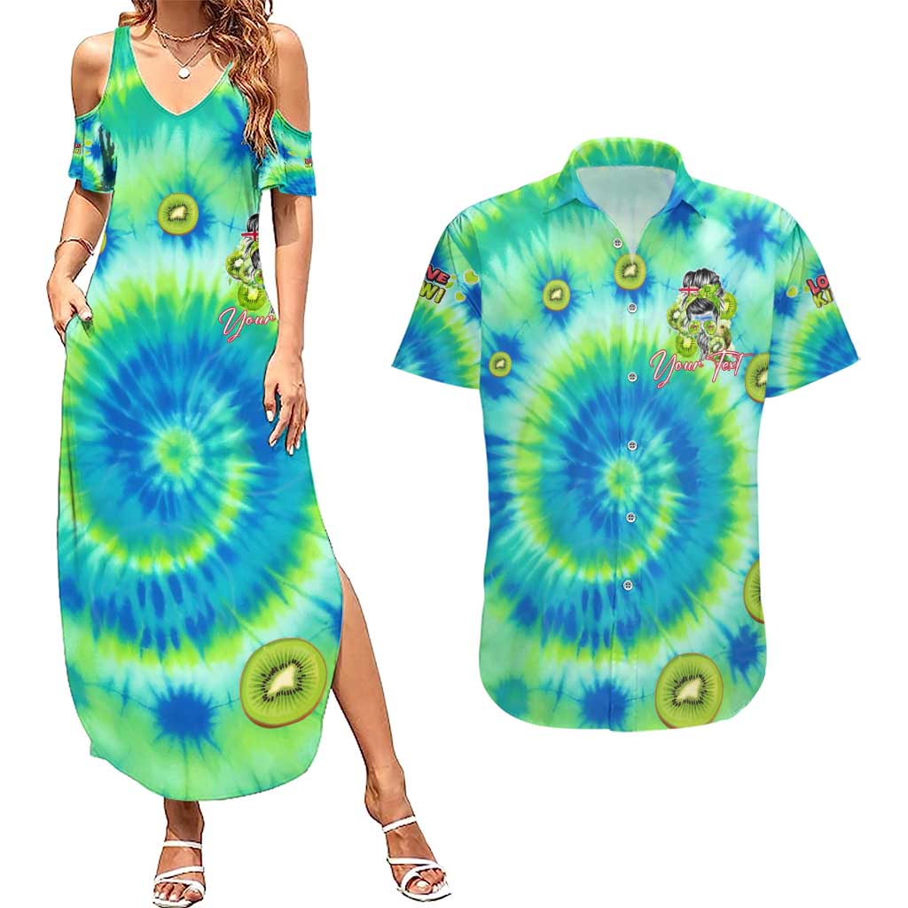 Just a Girl Who Loves Kiwis Couples Matching Summer Maxi Dress and Hawaiian Shirt New Zealand Tie Dye