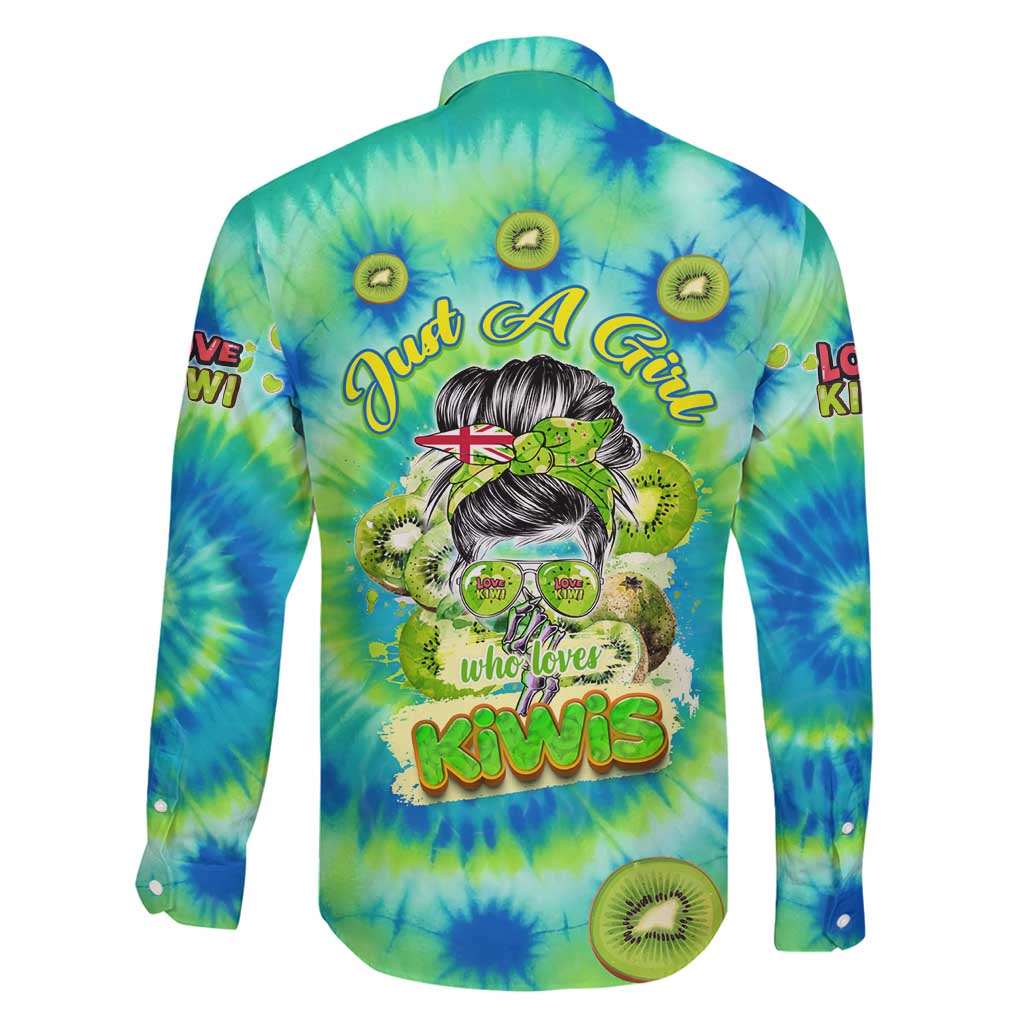 Just a Girl Who Loves Kiwis Family Matching Long Sleeve Bodycon Dress and Hawaiian Shirt New Zealand Tie Dye DT02 - Polynesian Pride