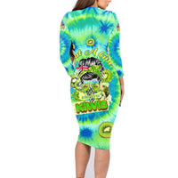 Just a Girl Who Loves Kiwis Family Matching Long Sleeve Bodycon Dress and Hawaiian Shirt New Zealand Tie Dye DT02 - Polynesian Pride