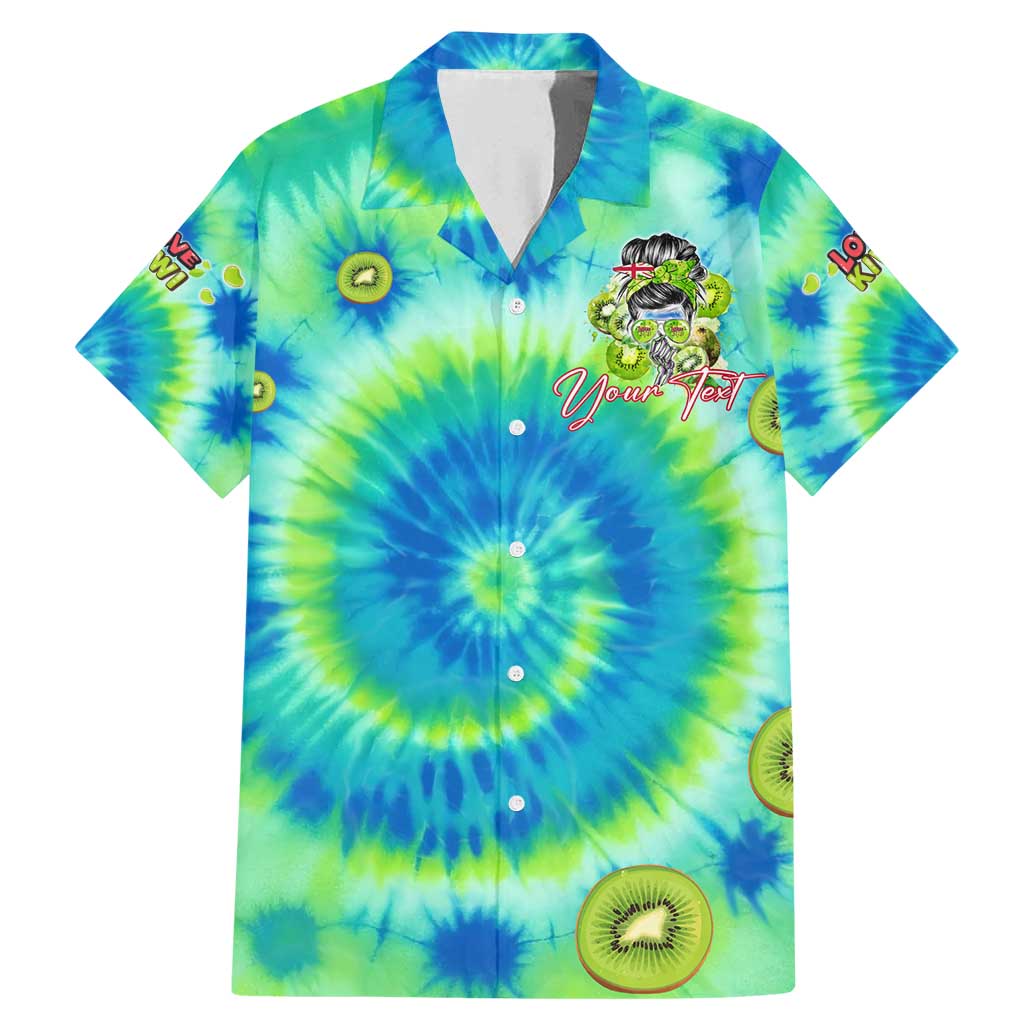 Just a Girl Who Loves Kiwis Family Matching Mermaid Dress and Hawaiian Shirt New Zealand Tie Dye DT02 Dad's Shirt - Short Sleeve Green - Polynesian Pride