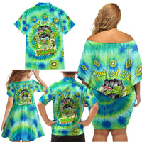 Just a Girl Who Loves Kiwis Family Matching Off Shoulder Short Dress and Hawaiian Shirt New Zealand Tie Dye