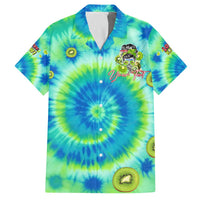 Just a Girl Who Loves Kiwis Family Matching Puletasi and Hawaiian Shirt New Zealand Tie Dye DT02 Dad's Shirt - Short Sleeve Green - Polynesian Pride