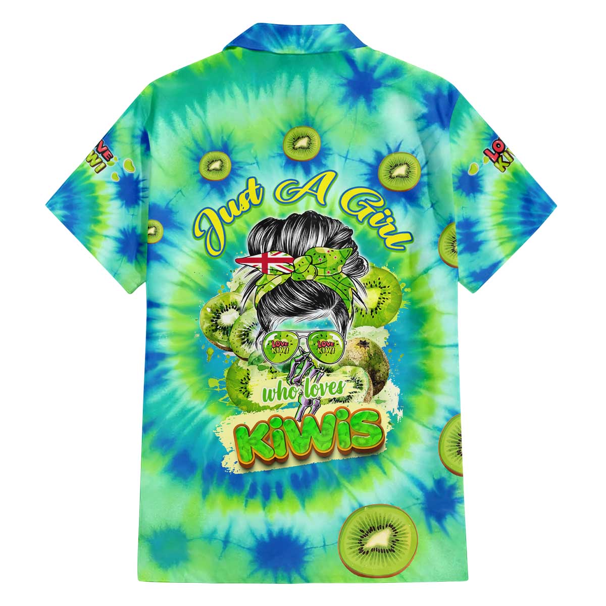Just a Girl Who Loves Kiwis Family Matching Puletasi and Hawaiian Shirt New Zealand Tie Dye DT02 - Polynesian Pride