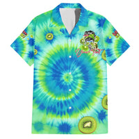 Just a Girl Who Loves Kiwis Family Matching Short Sleeve Bodycon Dress and Hawaiian Shirt New Zealand Tie Dye DT02 Dad's Shirt - Short Sleeve Green - Polynesian Pride