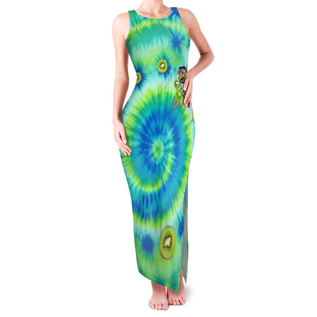 Just a Girl Who Loves Kiwis Family Matching Tank Maxi Dress and Hawaiian Shirt New Zealand Tie Dye