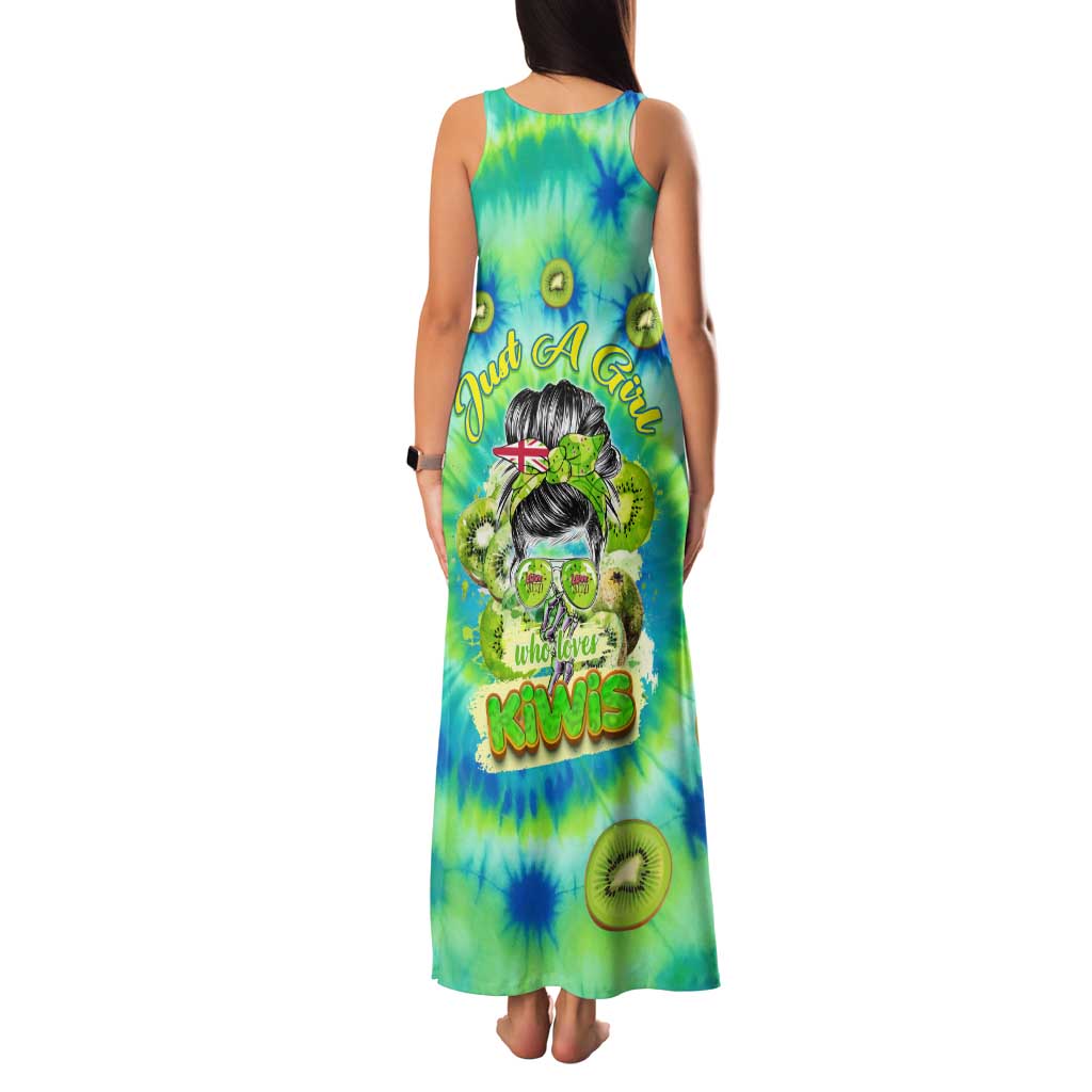 Just a Girl Who Loves Kiwis Family Matching Tank Maxi Dress and Hawaiian Shirt New Zealand Tie Dye