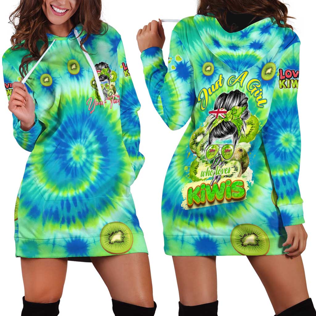 Just a Girl Who Loves Kiwis Hoodie Dress New Zealand Tie Dye DT02 - Polynesian Pride