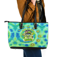 Just a Girl Who Loves Kiwis Leather Tote Bag New Zealand Tie Dye