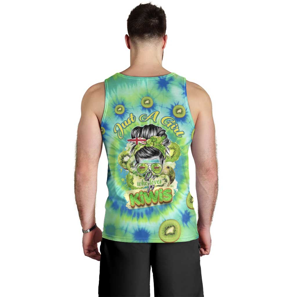 Just a Girl Who Loves Kiwis Men Tank Top New Zealand Tie Dye