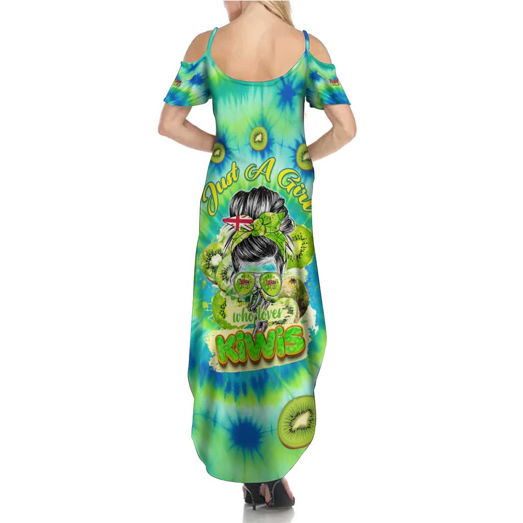 Just a Girl Who Loves Kiwis Summer Maxi Dress New Zealand Tie Dye DT02 - Polynesian Pride