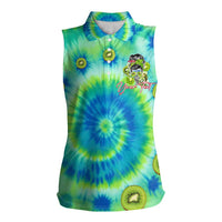 Just a Girl Who Loves Kiwis Women Sleeveless Polo Shirt New Zealand Tie Dye