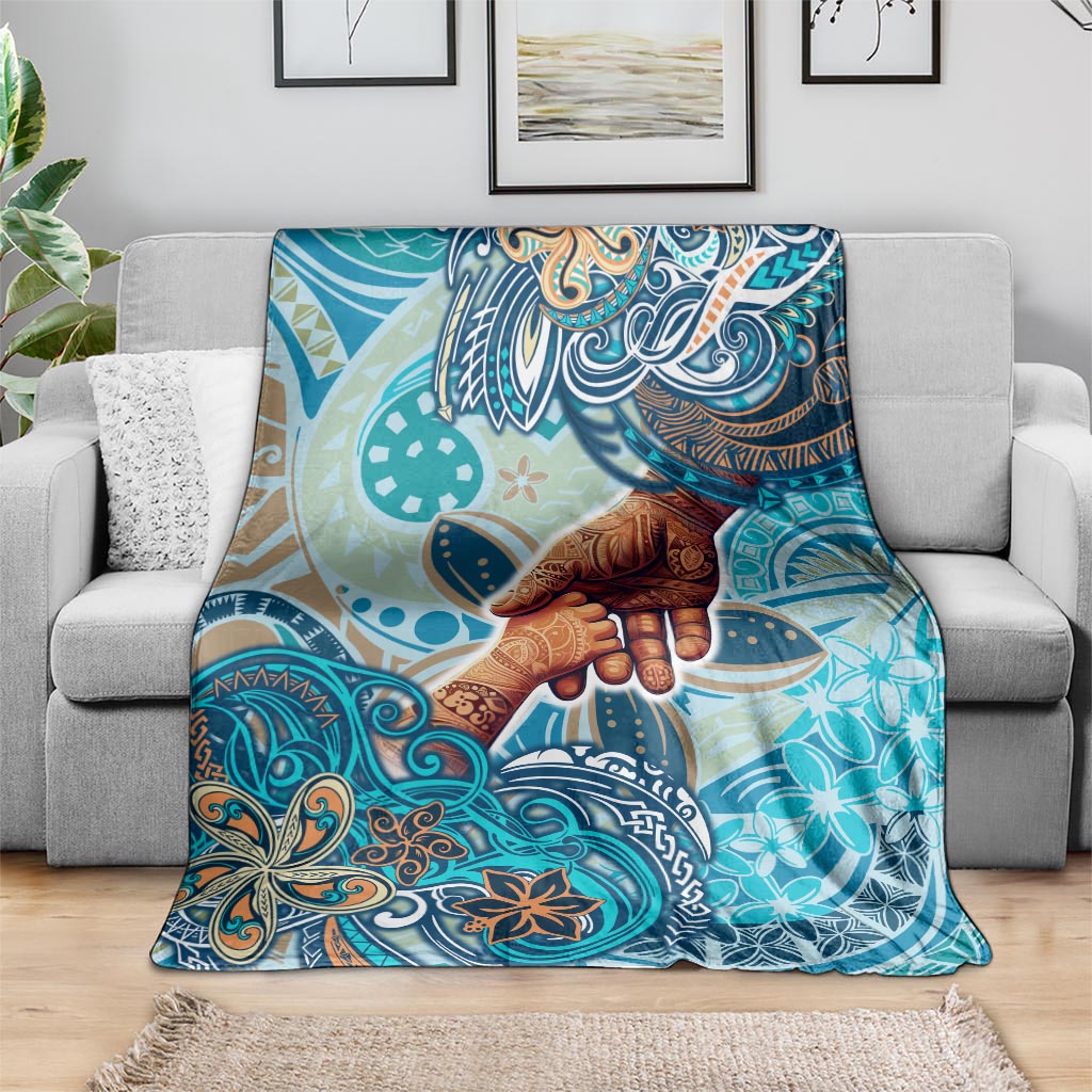 Hand In Hand Father's Day Polynesian Blanket Tribal Flower Pattern DT02 - Polynesian Pride
