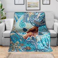 Hand In Hand Father's Day Polynesian Blanket Tribal Flower Pattern DT02 - Polynesian Pride