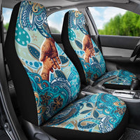 Hand In Hand Father's Day Polynesian Car Seat Cover Tribal Flower Pattern