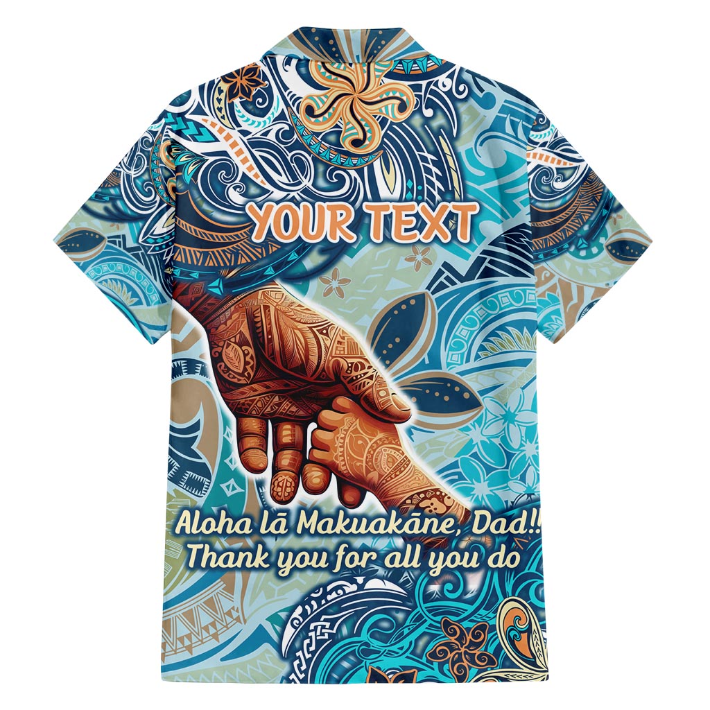 Hand In Hand Father's Day Polynesian Family Matching Off Shoulder Short Dress and Hawaiian Shirt Tribal Flower Pattern