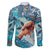 Hand In Hand Father's Day Polynesian Family Matching Off Shoulder Short Dress and Hawaiian Shirt Tribal Flower Pattern