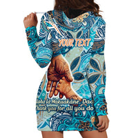 Hand In Hand Father's Day Polynesian Hoodie Dress Tribal Flower Pattern