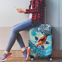 Hand In Hand Father's Day Polynesian Luggage Cover Tribal Flower Pattern DT02 - Polynesian Pride