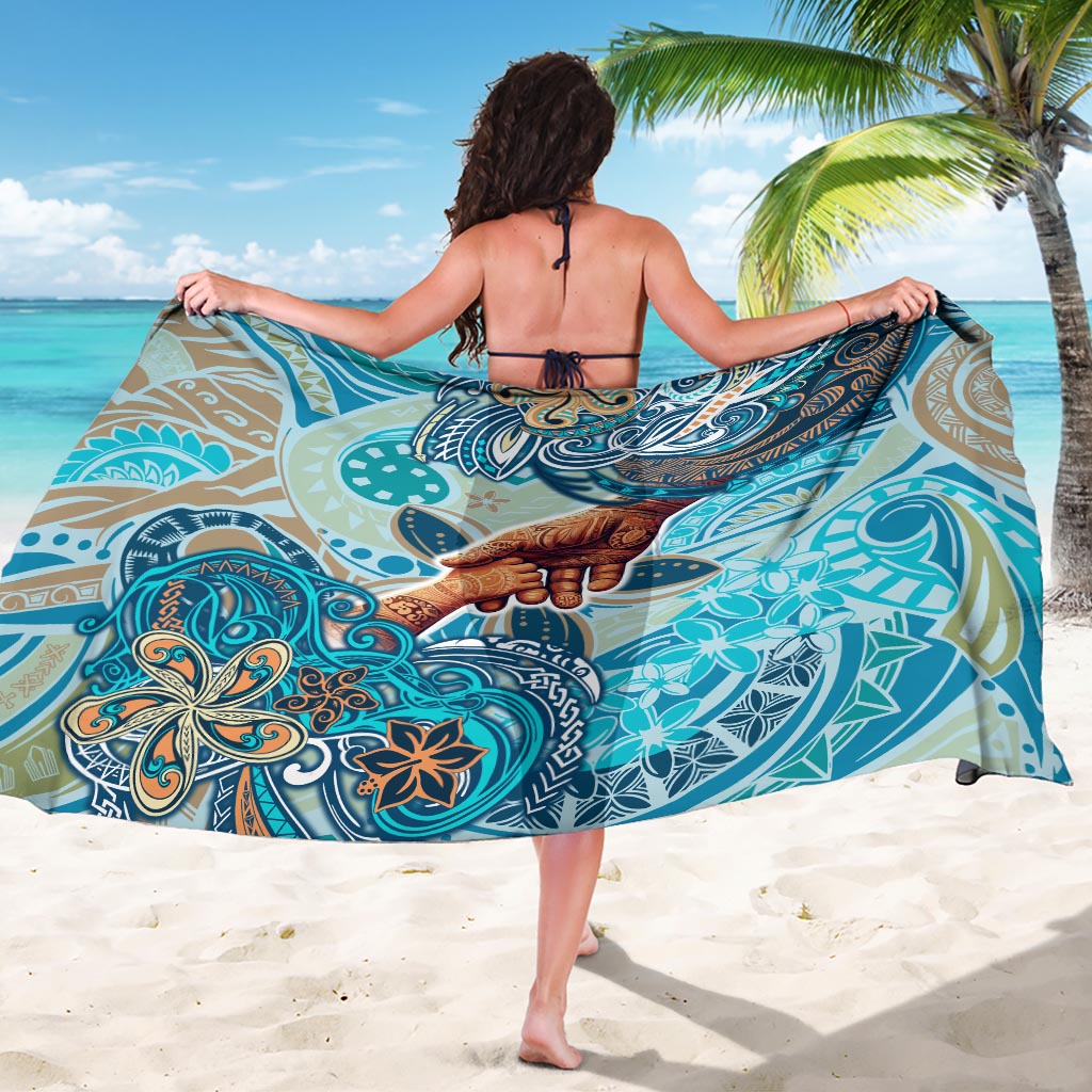 Hand In Hand Father's Day Polynesian Sarong Tribal Flower Pattern