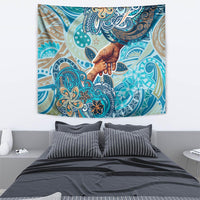 Hand In Hand Father's Day Polynesian Tapestry Tribal Flower Pattern