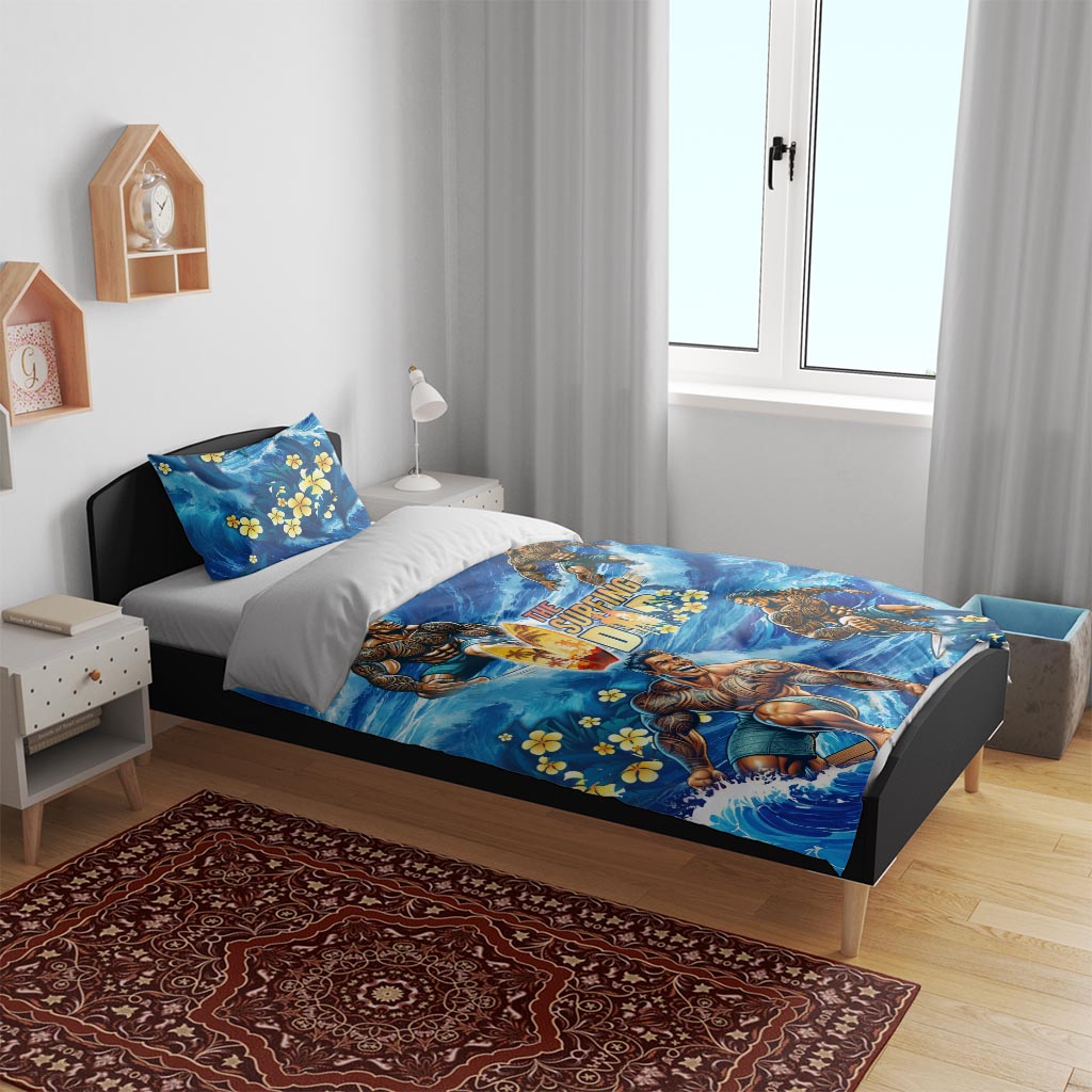 Hawaii Father's Day Bedding Set The Surfing Dad Polynesian Tattoo