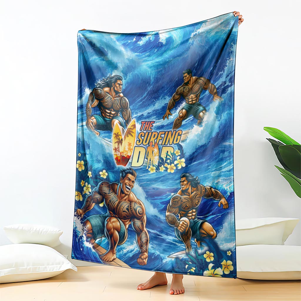 Hawaii Father's Day Blanket The Surfing Dad Polynesian Tattoo DT02 - Polynesian Pride