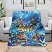 Hawaii Father's Day Blanket The Surfing Dad Polynesian Tattoo DT02 - Polynesian Pride