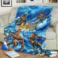 Hawaii Father's Day Blanket The Surfing Dad Polynesian Tattoo DT02 - Polynesian Pride