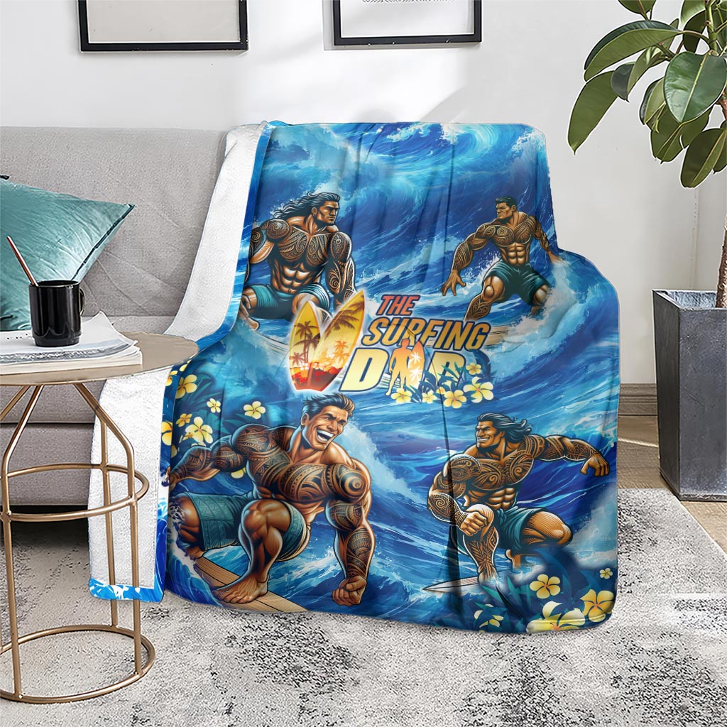 Hawaii Father's Day Blanket The Surfing Dad Polynesian Tattoo DT02 - Polynesian Pride