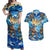 Hawaii Father's Day Couples Matching Off Shoulder Maxi Dress and Hawaiian Shirt The Surfing Dad Polynesian Tattoo