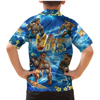 Hawaii Father's Day Family Matching Mermaid Dress and Hawaiian Shirt The Surfing Dad Polynesian Tattoo