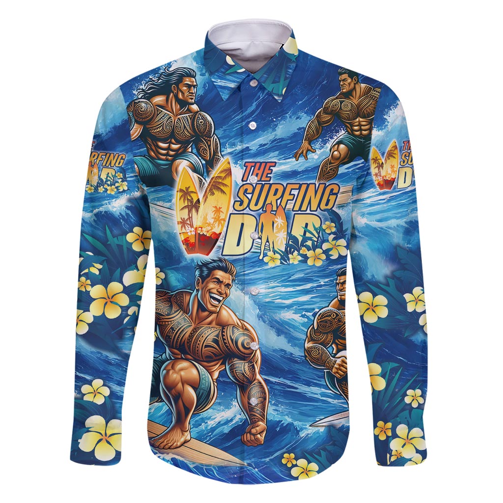 Hawaii Father's Day Family Matching Mermaid Dress and Hawaiian Shirt The Surfing Dad Polynesian Tattoo