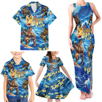 Hawaii Father's Day Family Matching Tank Maxi Dress and Hawaiian Shirt The Surfing Dad Polynesian Tattoo