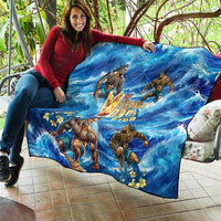 Hawaii Father's Day Quilt The Surfing Dad Polynesian Tattoo