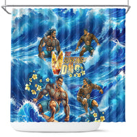 Hawaii Father's Day Shower Curtain The Surfing Dad Polynesian Tattoo