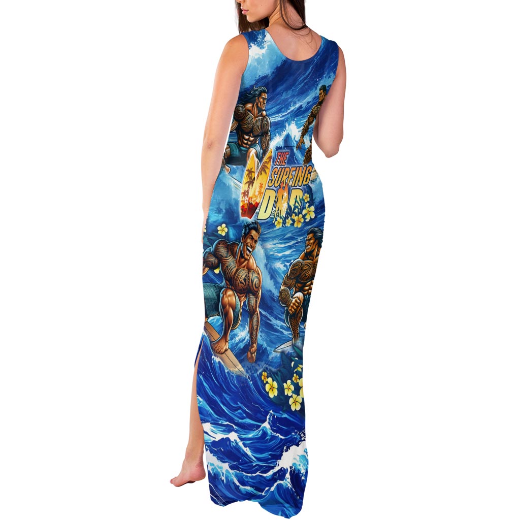 Hawaii Father's Day Tank Maxi Dress The Surfing Dad Polynesian Tattoo